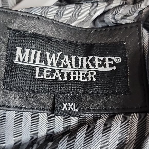 NWT MILWAUKEE LEATHER SFM1806 MEN'S BLACK EURO COLLAR CAFE STYLE LEATHER JACKET - Picture 7 of 9